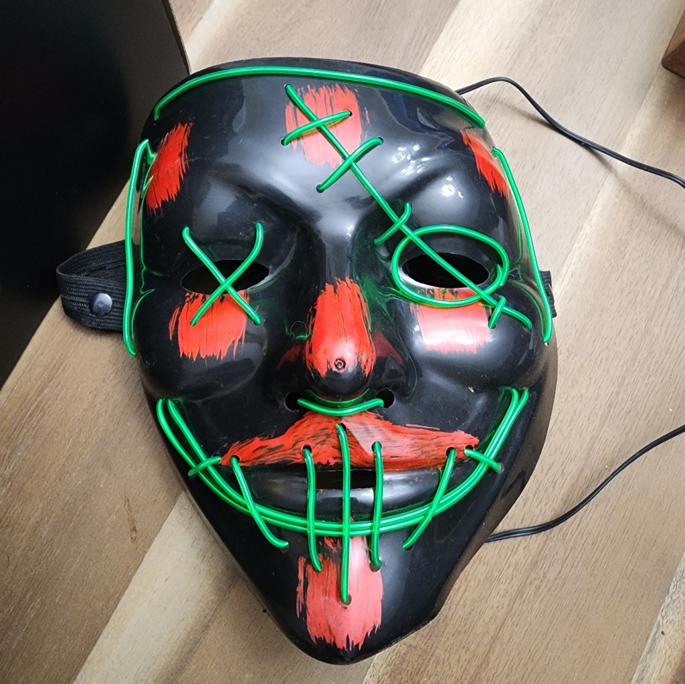 Black and Red LED Halloween Mask